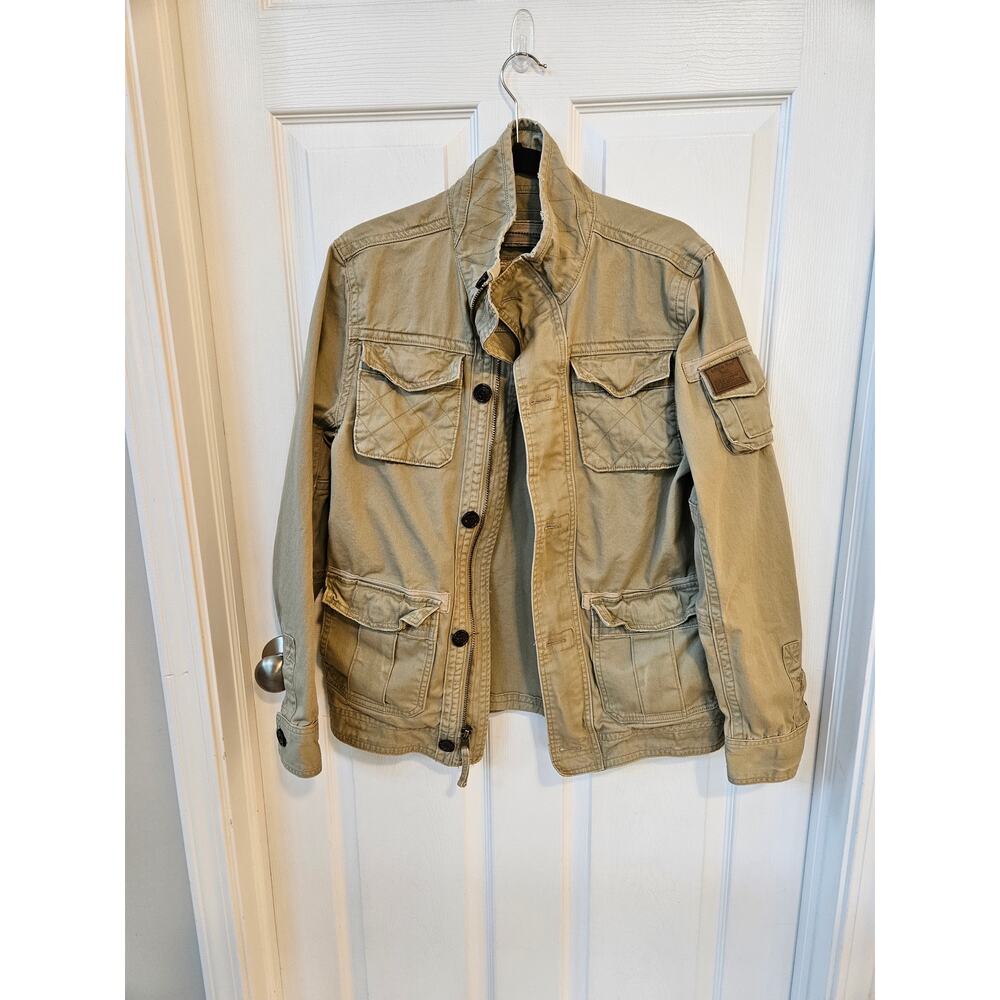 Triple Five Soul Womens Small Utility Field Jacket Tan Military Cargo Y2K